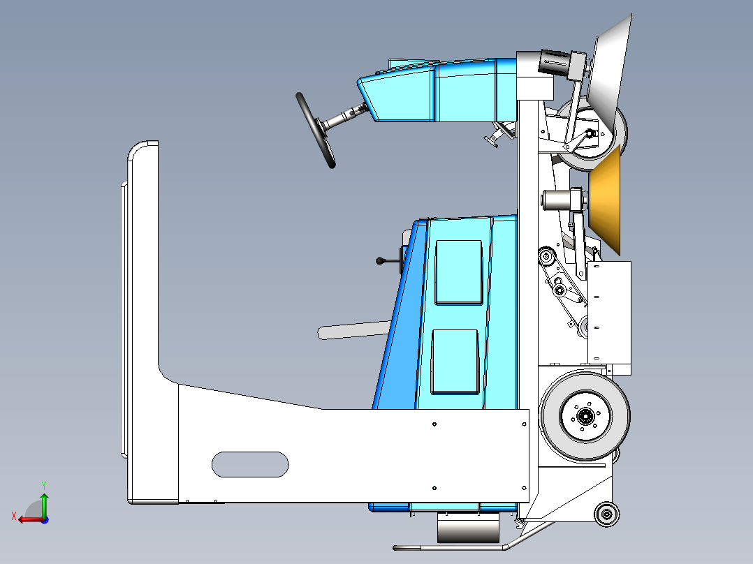小型扫地车后视图