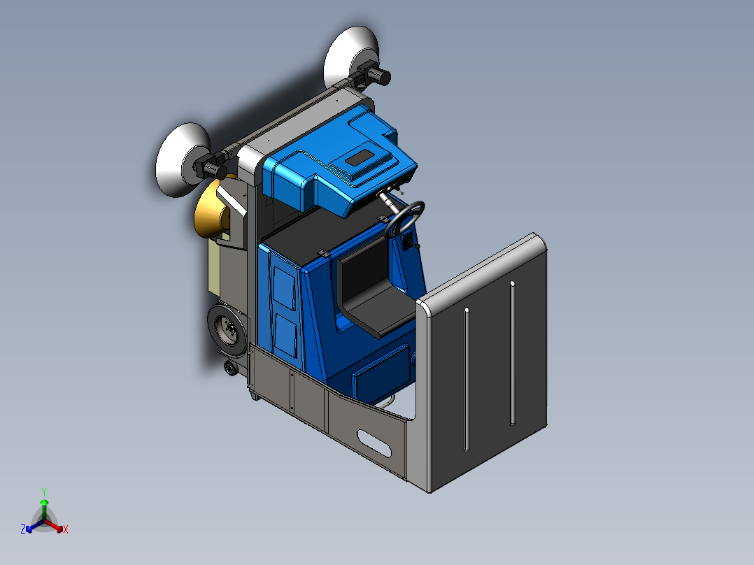 小型扫地车正等轴测图