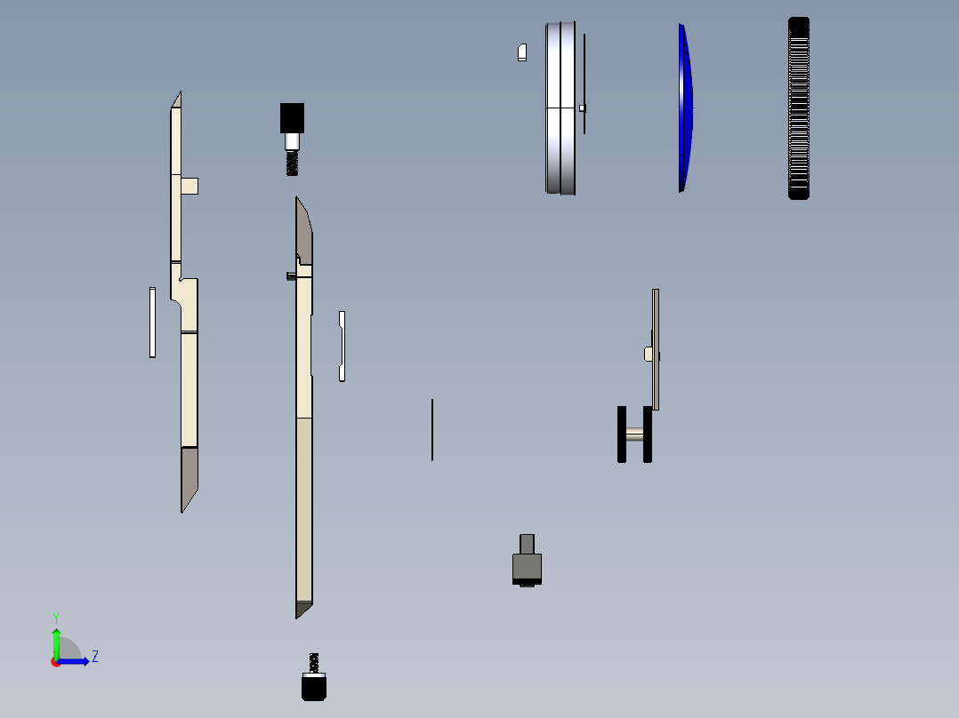 带表游标卡尺3D模型左视图