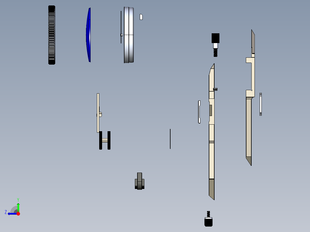 带表游标卡尺3D模型右视图