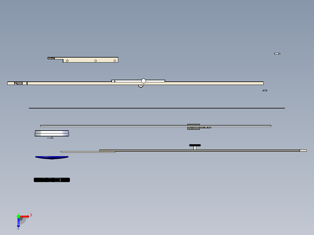 带表游标卡尺3D模型俯视图
