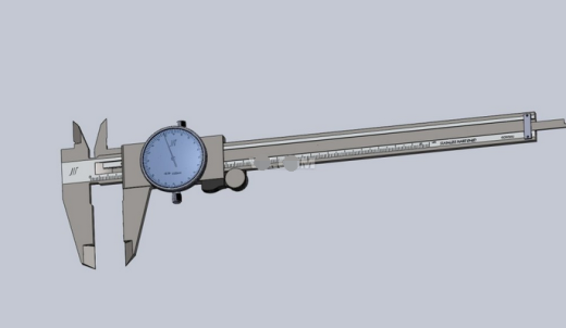 带表游标卡尺3D模型缩略图
