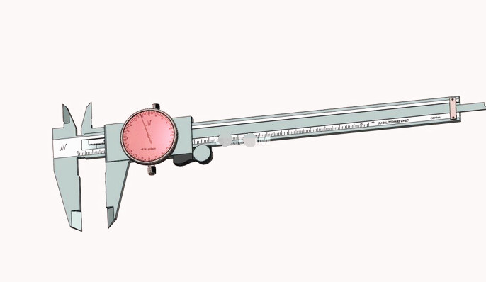 带表游标卡尺3D模型