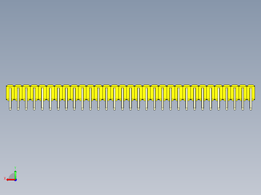 彩色公排针 100mil 2.54mm 系列-DS1022_yellow_2x31p_100mil_TypeD_rev1.0后视缩略图