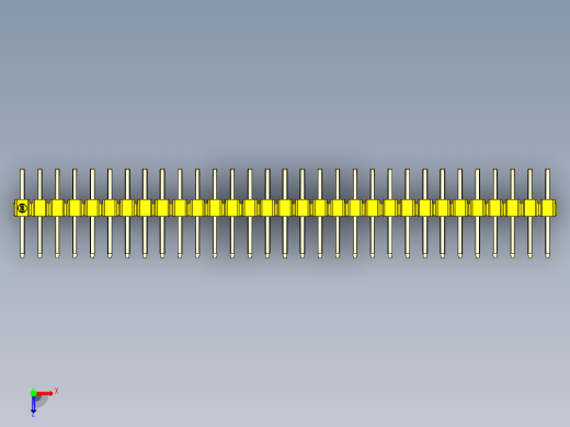 彩色公排针 100mil 2.54mm 系列-DS1022_yellow_2x31p_100mil_TypeD_rev1.0俯视缩略图