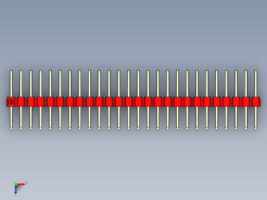 彩色公排针 100mil 2.54mm 系列-DS1022_red_3x26p_100mil_TypeD_rev1.0俯视缩略图