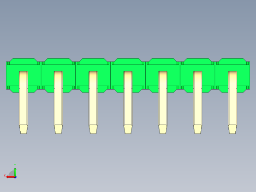 彩色公排针 100mil 2.54mm 系列-DS1022_green_1x07p_100mil_TypeD_rev1.0后视缩略图