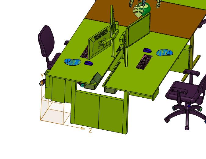 公司办公职员位四人位现代客服台