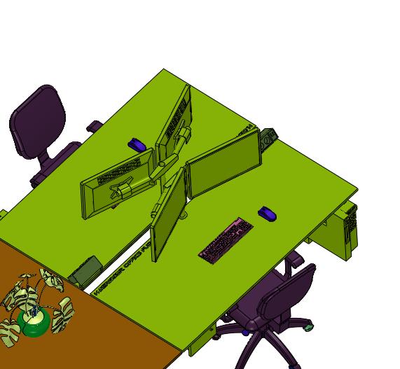 公司办公职员位四人位现代客服台