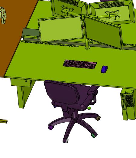 公司办公职员位四人位现代客服台