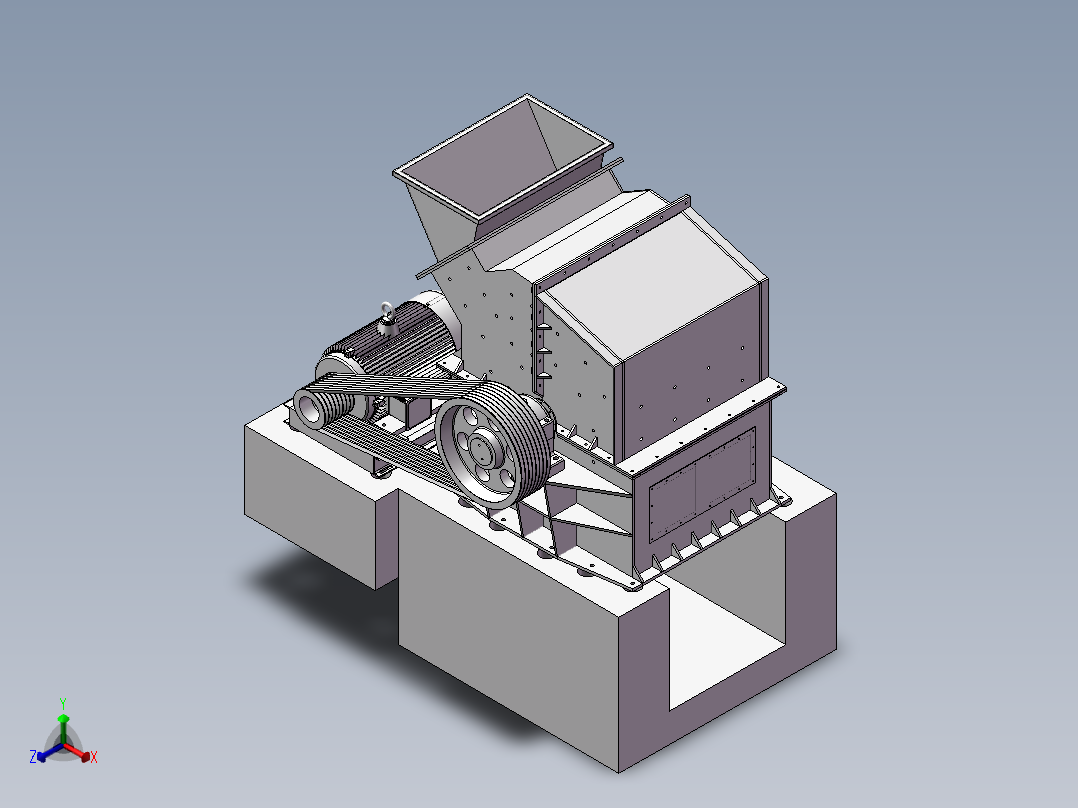 细碎机正等轴测图