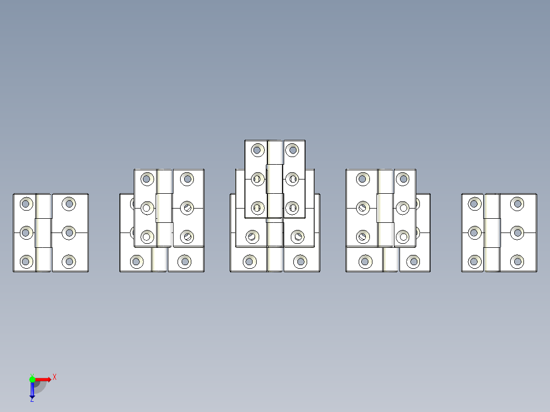铝型材合页铰链俯视图