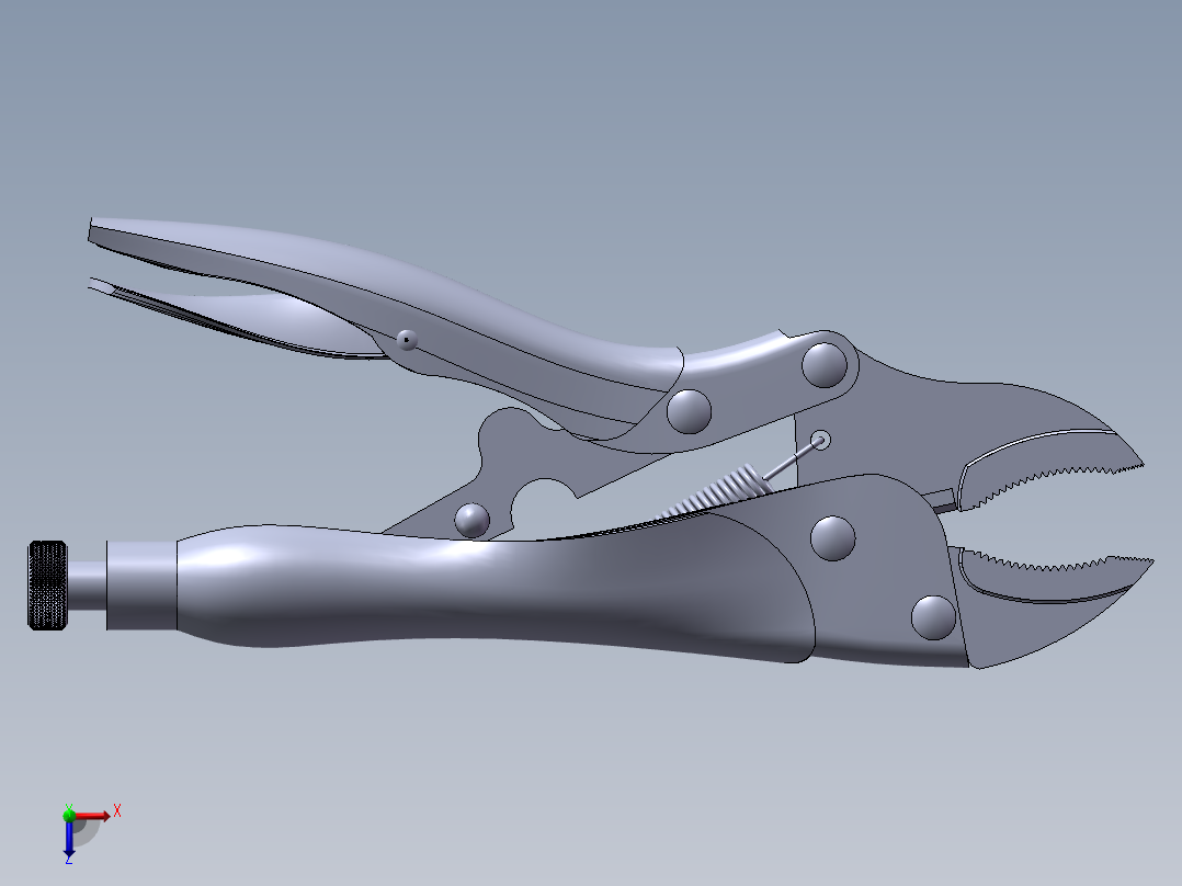 大力钳子三维SolidWorks俯视图