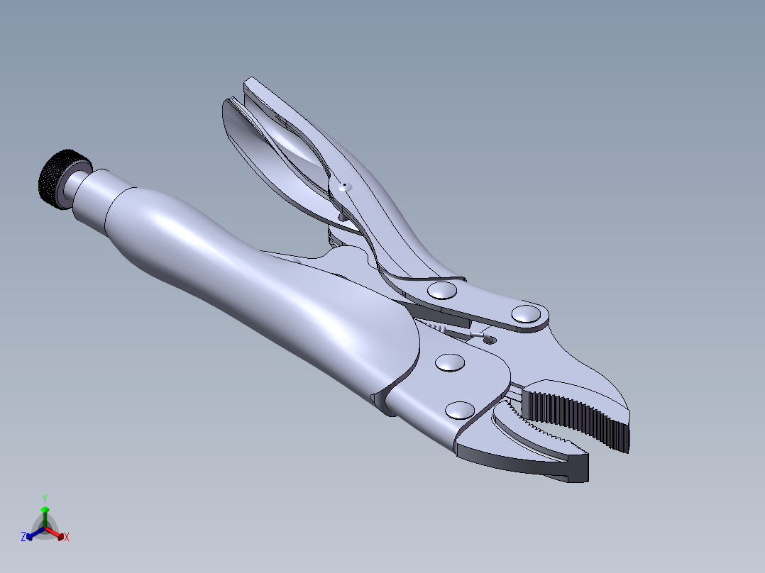大力钳子三维SolidWorks正等轴测图