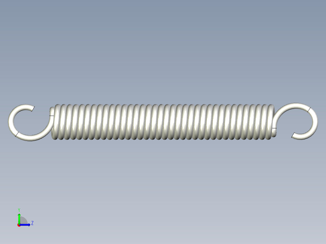 拉伸彈簧AWT.BWT-3D多系列多零件图纸模型左视图