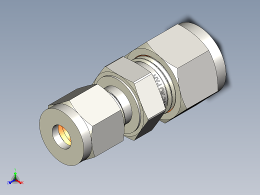 不锈钢Hy-Lok管接头，6毫米x 3-8英寸。管道外径
