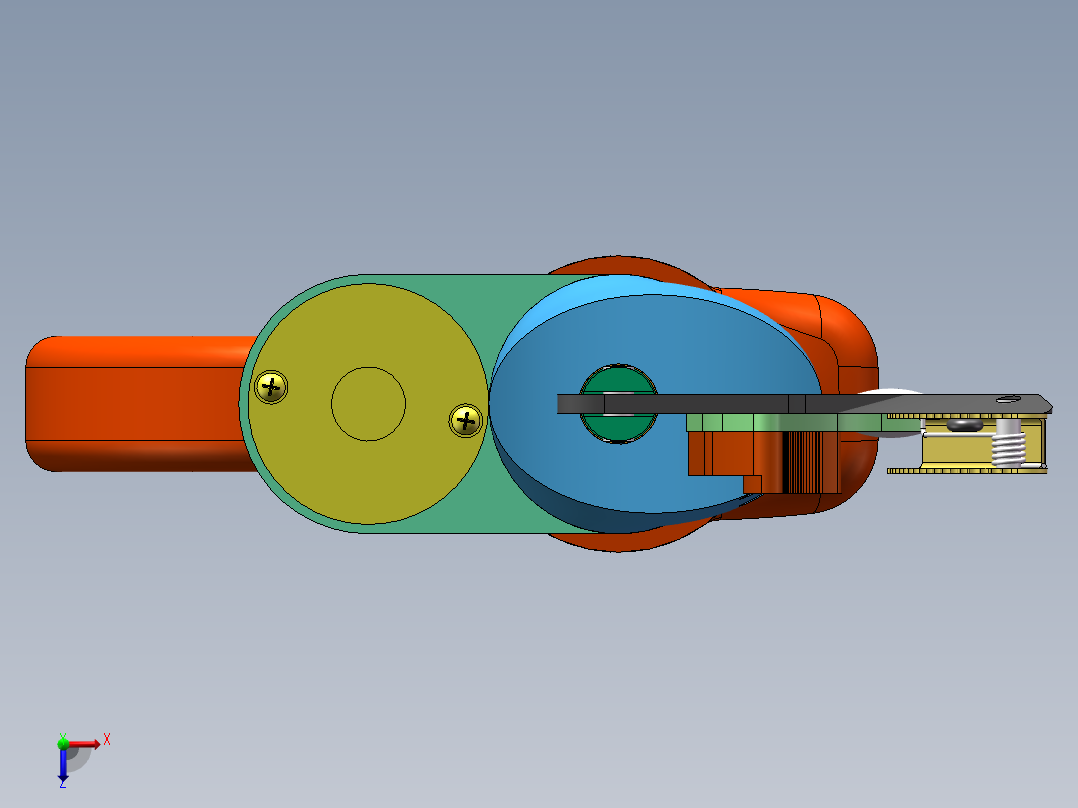 电动摘果器高枝剪（含视频仿真动画）俯视图