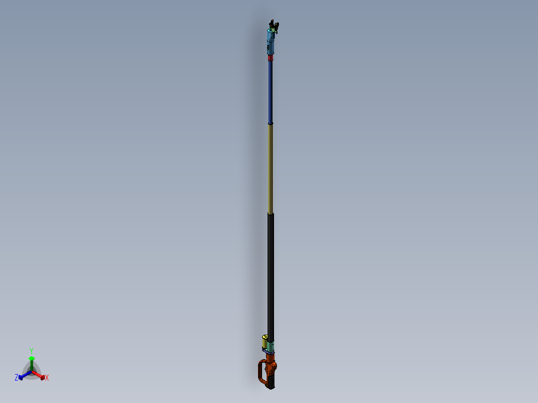 电动摘果器高枝剪（含视频仿真动画）正等轴测图