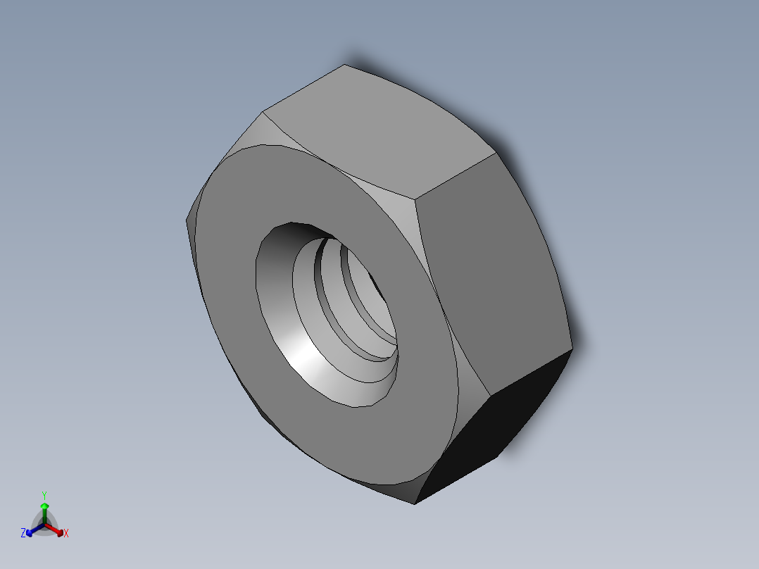 DIN 934 螺母-M2 Nut.SLDPRT正等轴测图