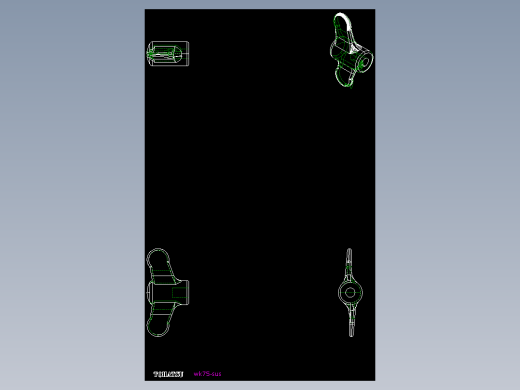 蝶型把手(不銹鋼)WK-2D多系列多零件图纸模型