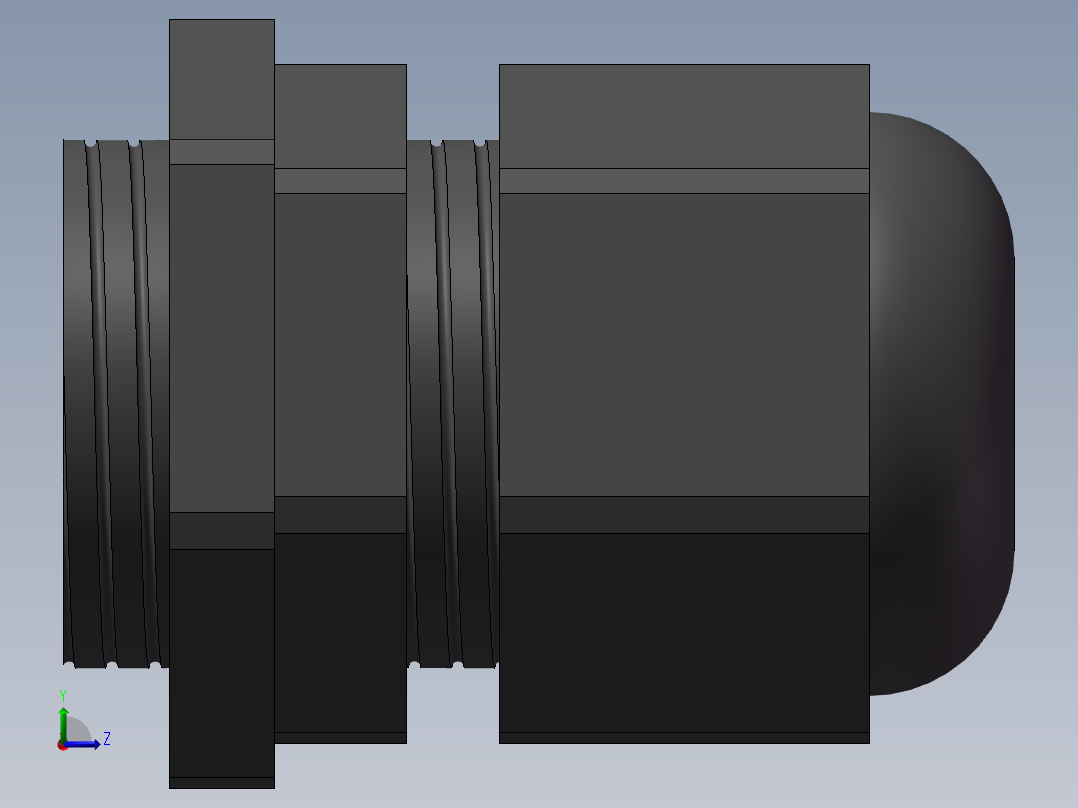 电缆密封套 PG13.5黑左视图