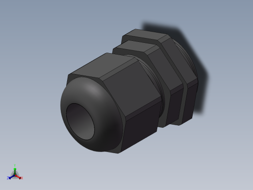 电缆密封套 PG13.5黑正等轴测缩略图