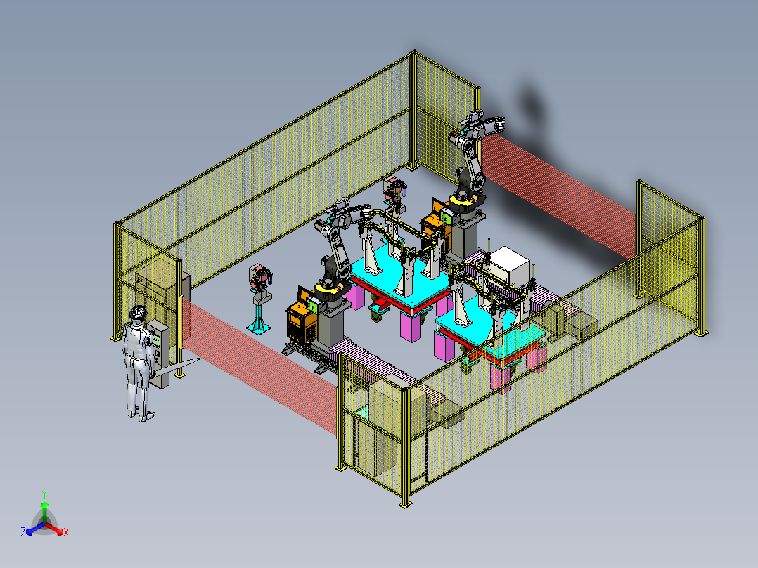 产品的机械手焊接工作站模拟