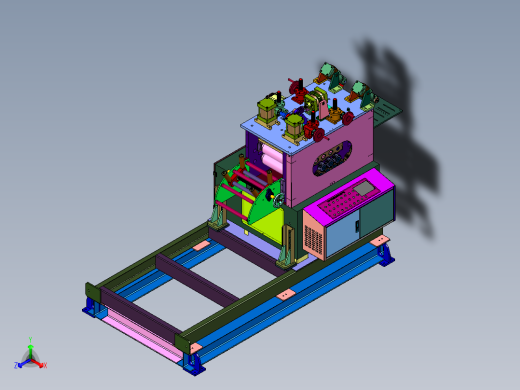 机柜加工用便于上料的校平机正等轴测缩略图