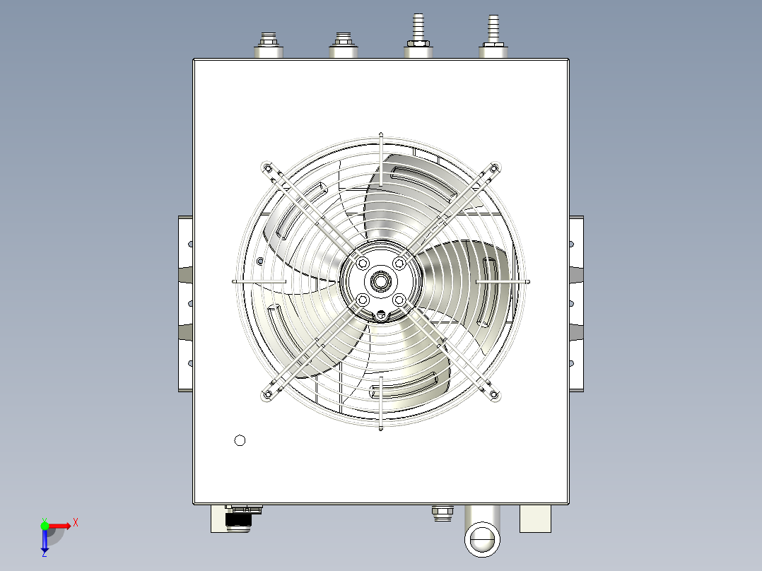 激光冷水机模型俯视图