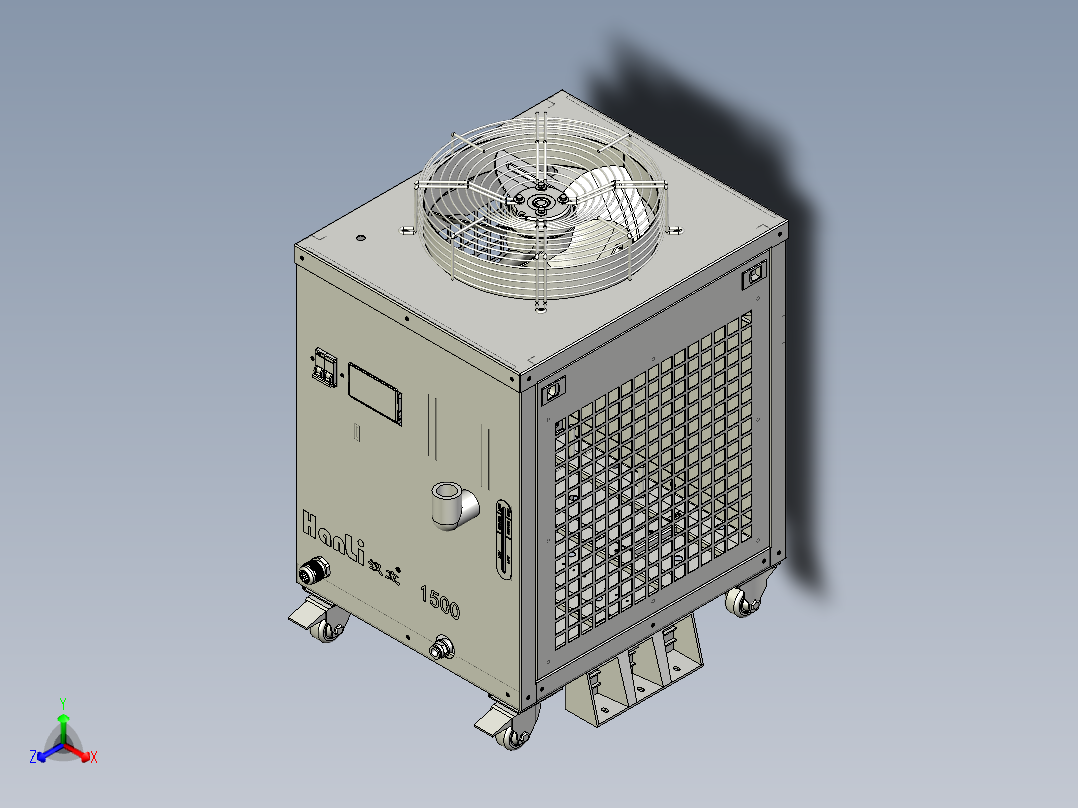 激光冷水机模型正等轴测图