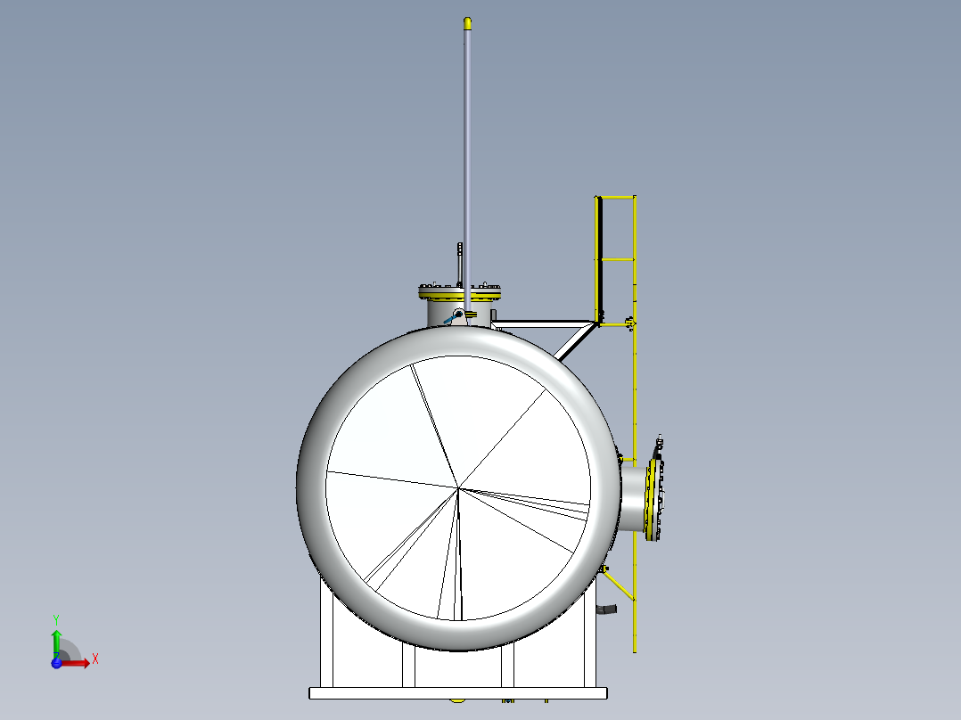 压力容积、35000L石油储罐前视图