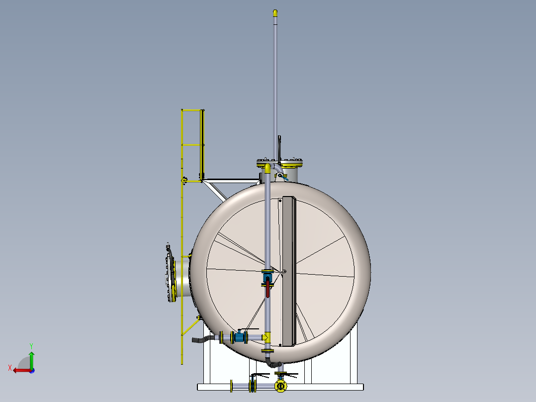 压力容积、35000L石油储罐后视图