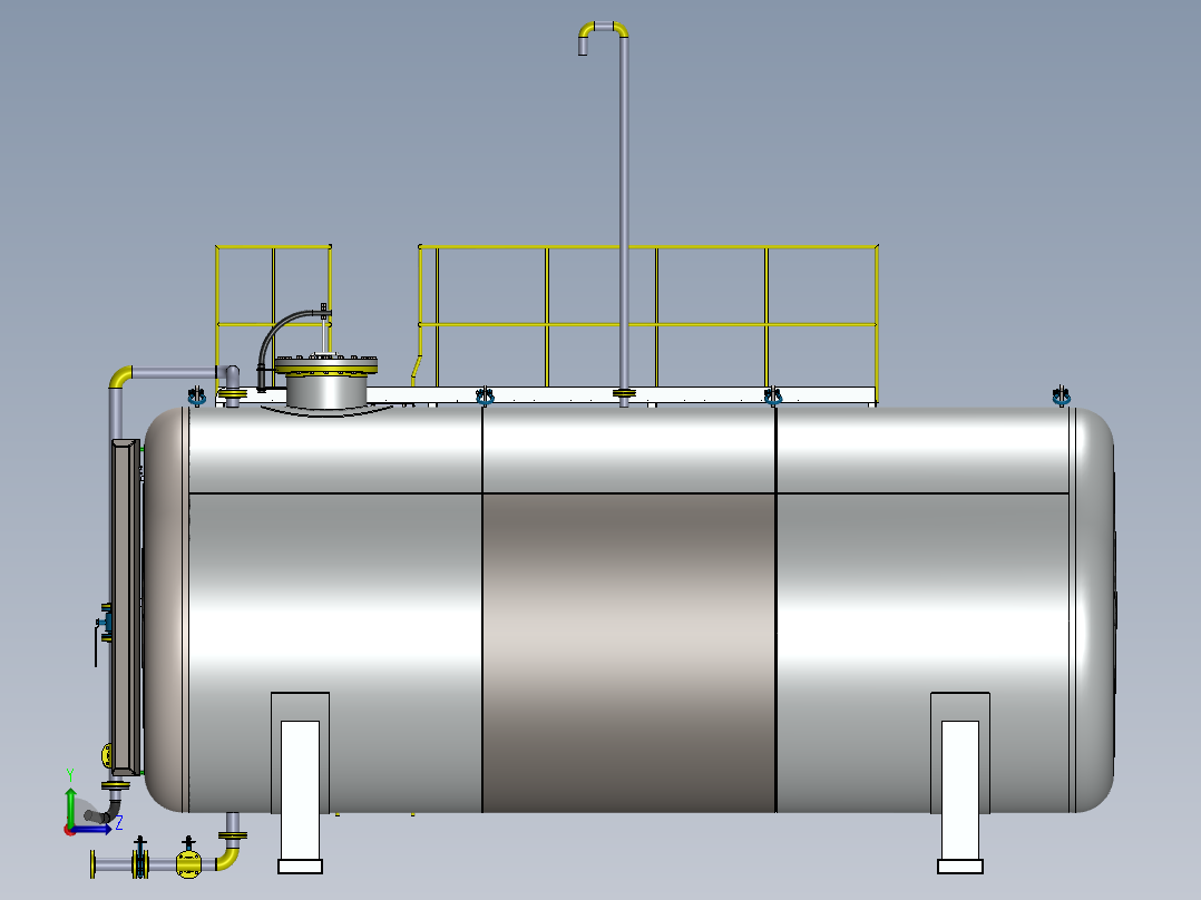 压力容积、35000L石油储罐左视图