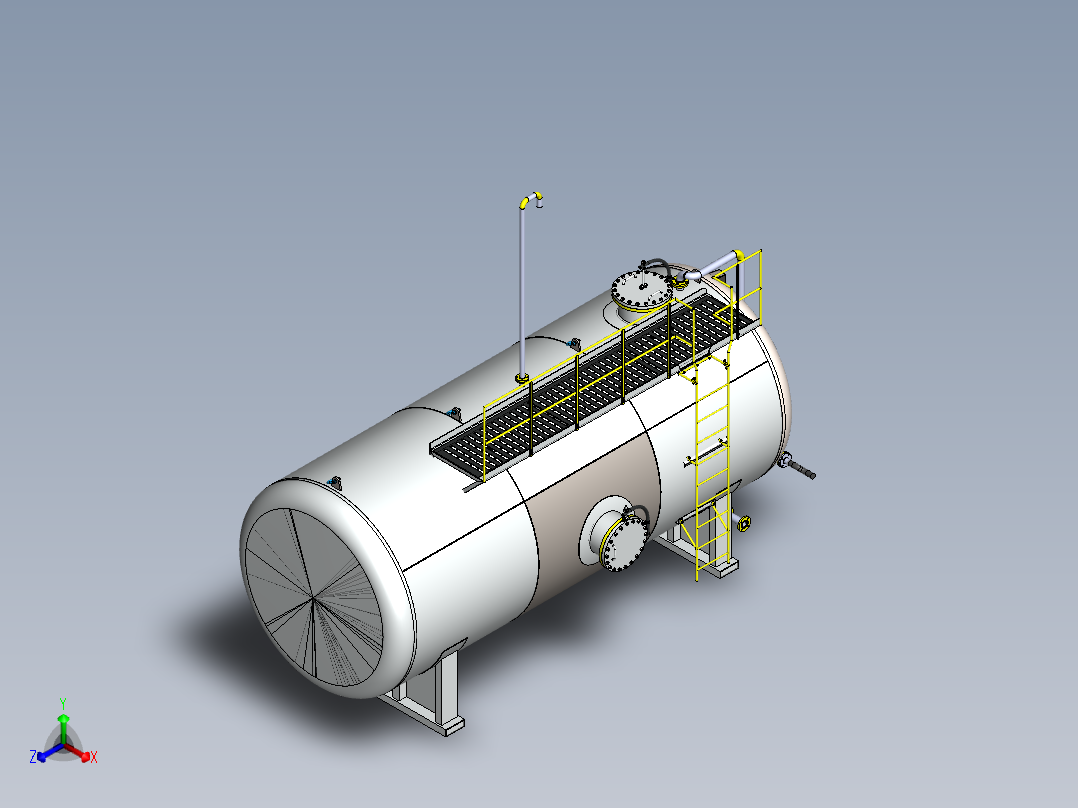 压力容积、35000L石油储罐正等轴测图