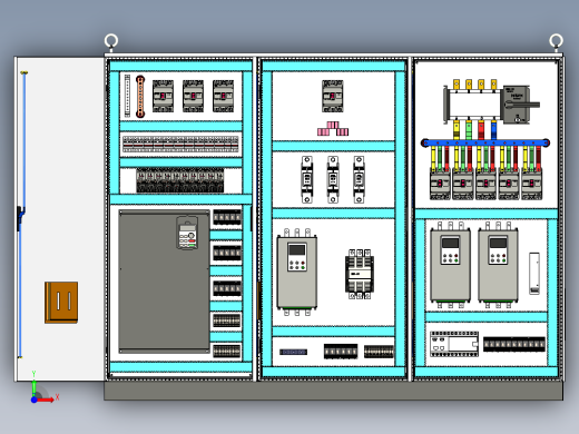 钣金柜变频器软启动双电源plc控制柜 71555前视缩略图
