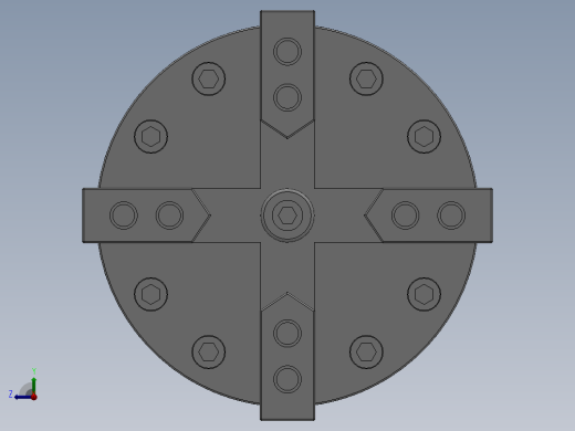 四爪_气动卡盘前视缩略图