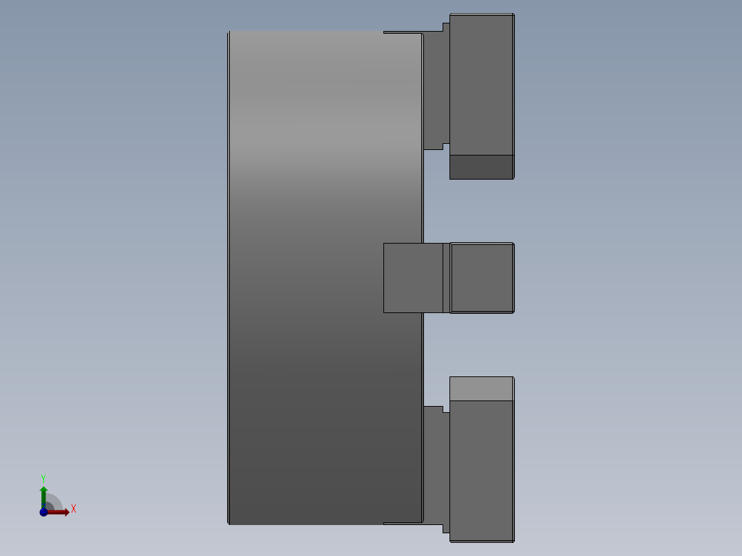 四爪_气动卡盘左视图