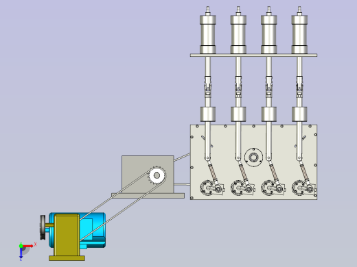多级皮带链轮机械传动机构设计俯视缩略图