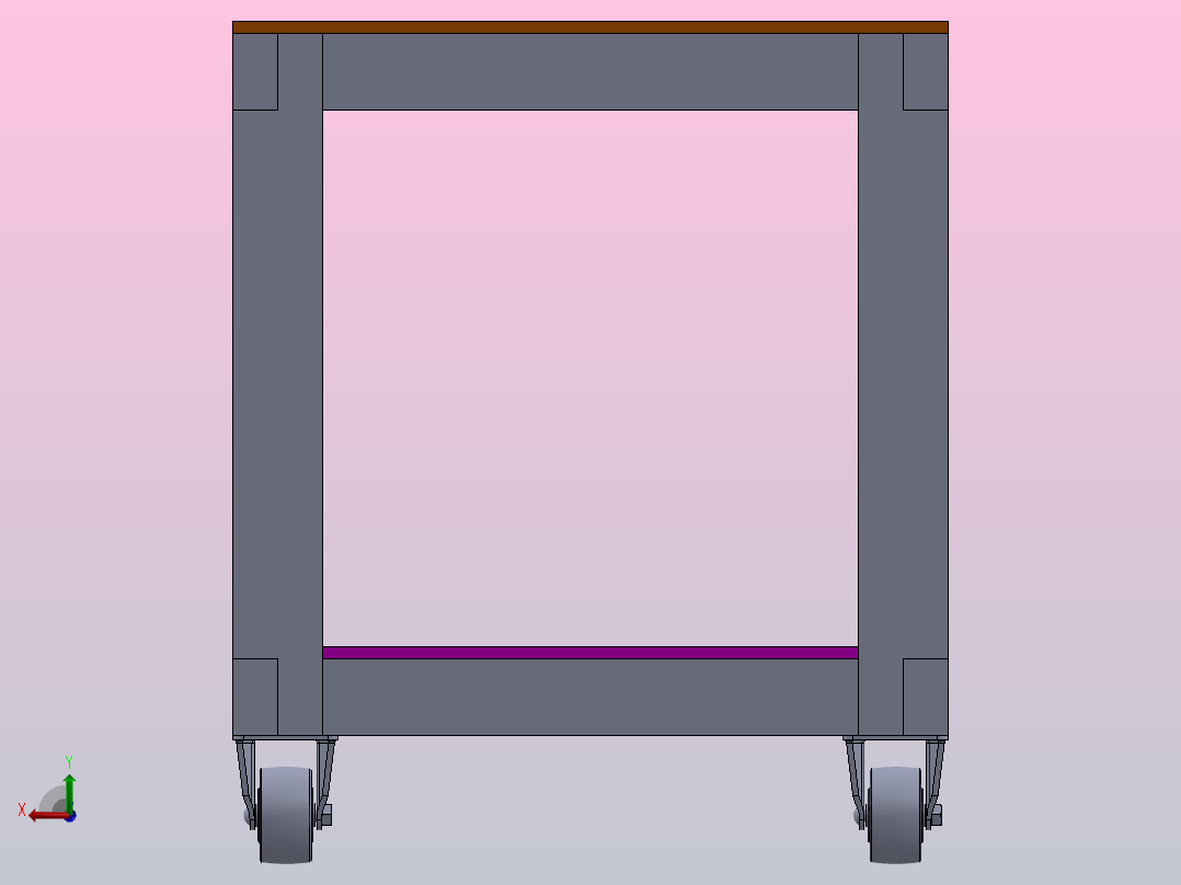 简易工具车后视图