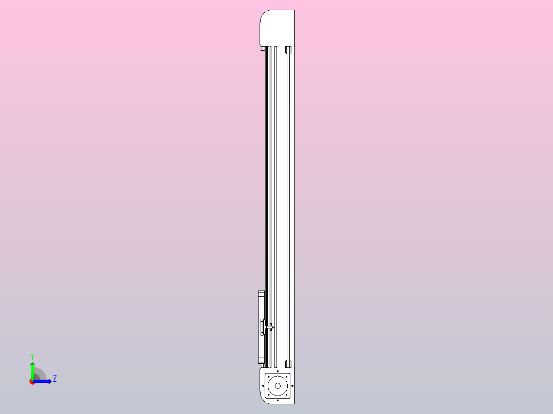 带式直线轴半闭式TPA-ONB-120-256-L850-DR-J90-N3左视图
