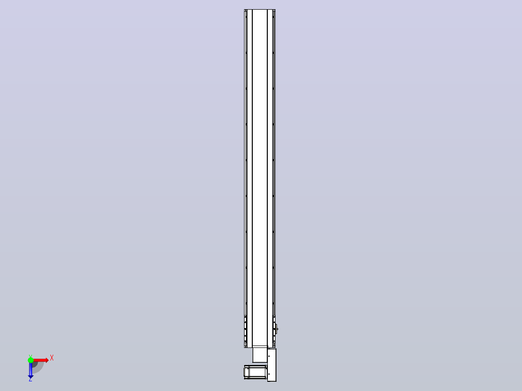 皮带直线轴半封闭可选导轨TPA-HNB-175D-140-L1600-MR-C-P75-N3俯视图