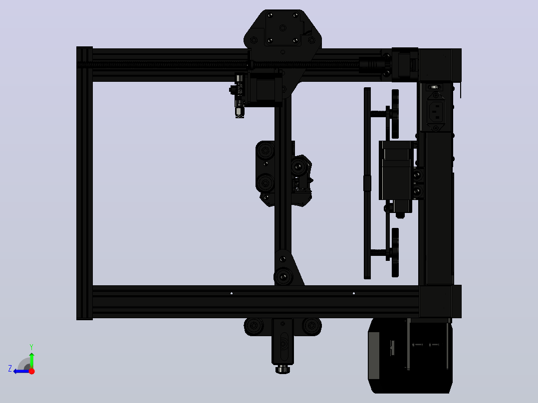 3d打印机右视图