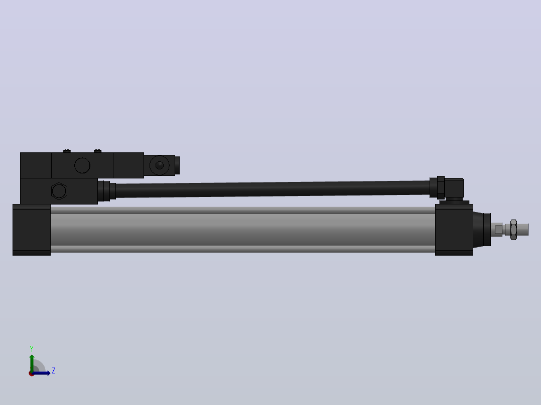 10A-5(V)系列带阀气缸(带阀型通电时推式)[10A-5(V) (Ⅱ) SD 32 B 300 A 5]左视图