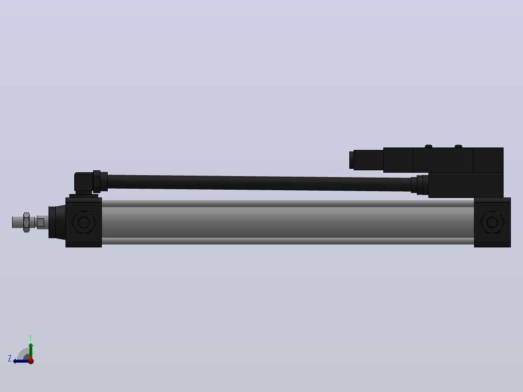 10A-5(V)系列带阀气缸(带阀型通电时推式)[10A-5(V) (Ⅱ) SD 32 B 300 A 5]右视图