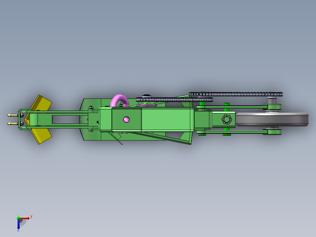播种单体设计（SW+CAD）俯视图