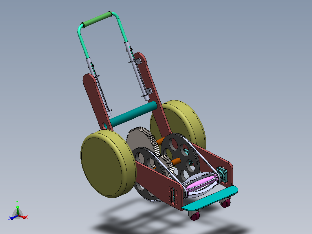 95050JJ_手推环保型剪草机设计割草机含CAD图+solidworks三维模型+说明书 主视图