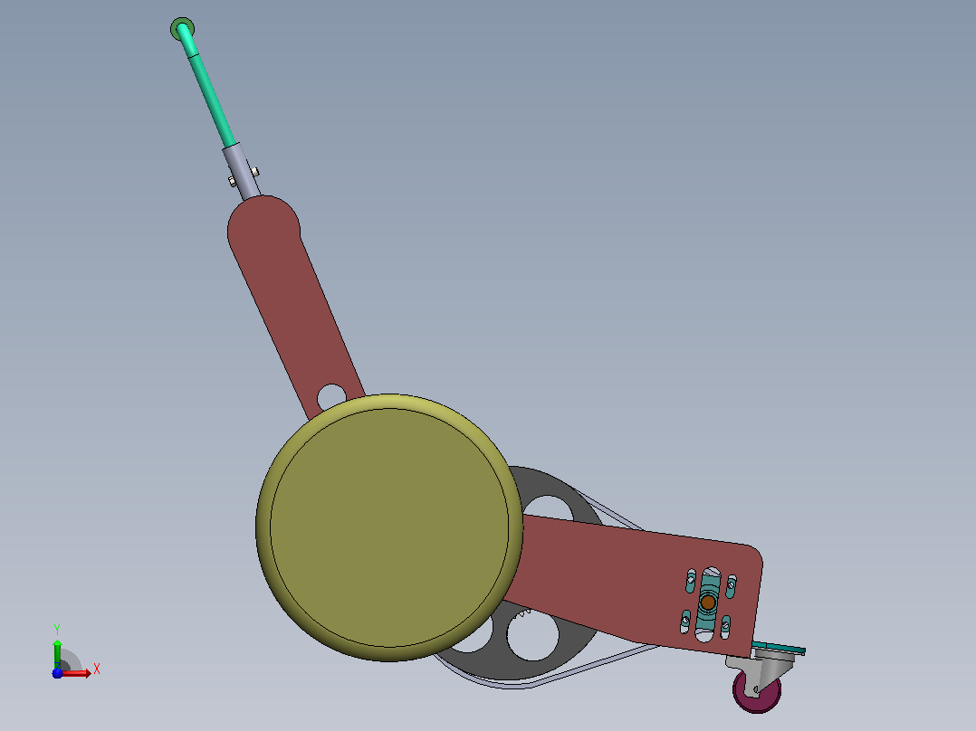 95050JJ_手推环保型剪草机设计割草机含CAD图+solidworks三维模型+说明书 前视图