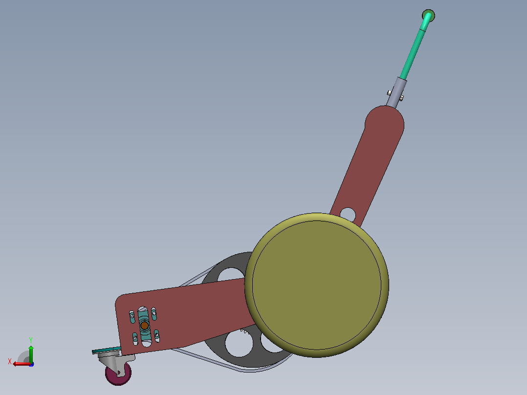 95050JJ_手推环保型剪草机设计割草机含CAD图+solidworks三维模型+说明书 后视图