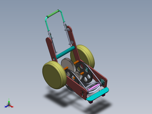 95050JJ_手推环保型剪草机设计割草机含CAD图+solidworks三维模型+说明书 正等轴测缩略图