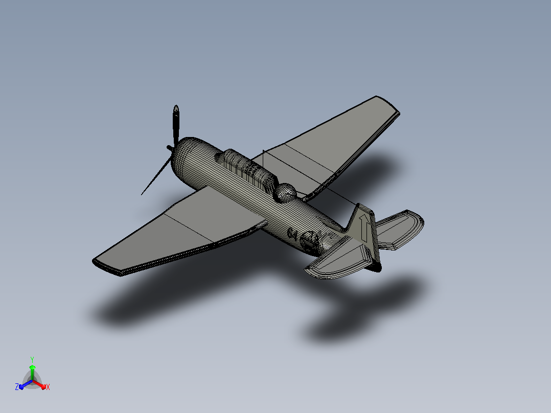 Grumman TBF Avenger飞机正等轴测图
